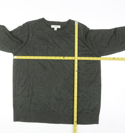 Marks and Spencer Women's Green Glitter Crew Neck Knit Jumper M