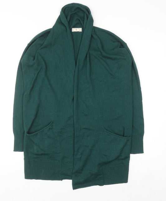 Fat Face Women's Green Wool Blend Long Sleeve Cardigan UK 12
