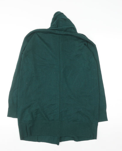 Fat Face Women's Green Wool Blend Long Sleeve Cardigan UK 12