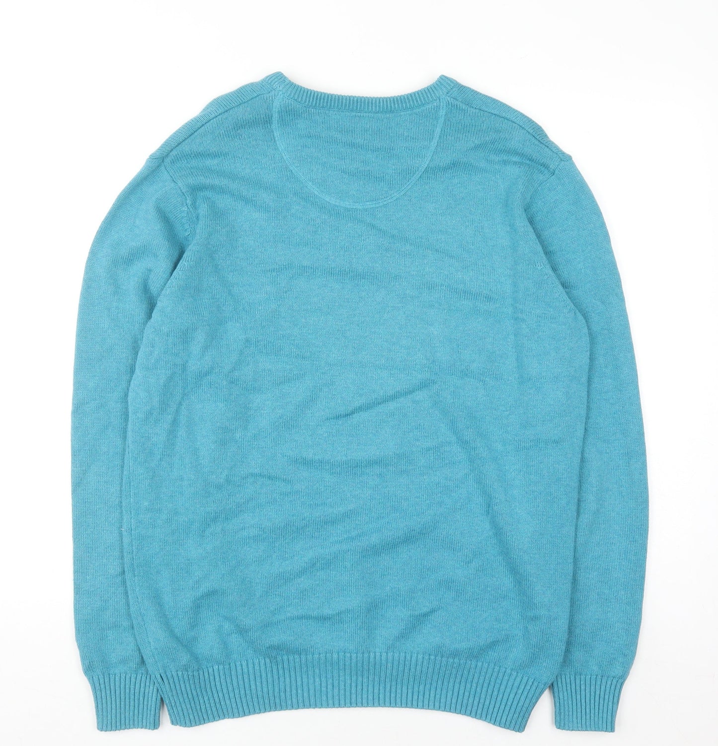 Maine New England Men's Blue Cotton Crew Neck Pullover Jumper M