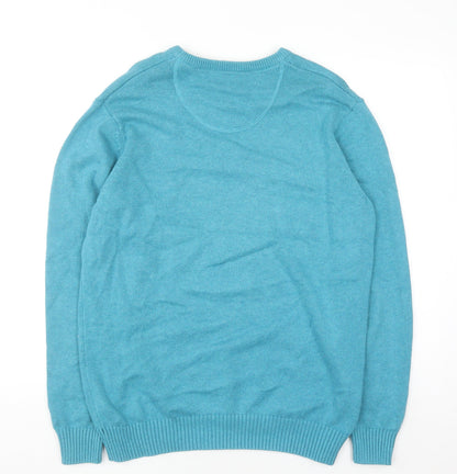 Maine New England Men's Blue Cotton Crew Neck Pullover Jumper M