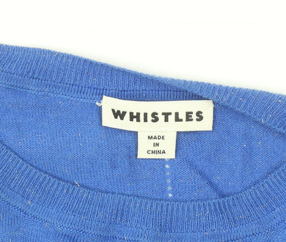 Whistles Women Blue Basic Knit Long Sleeve Top UK 10