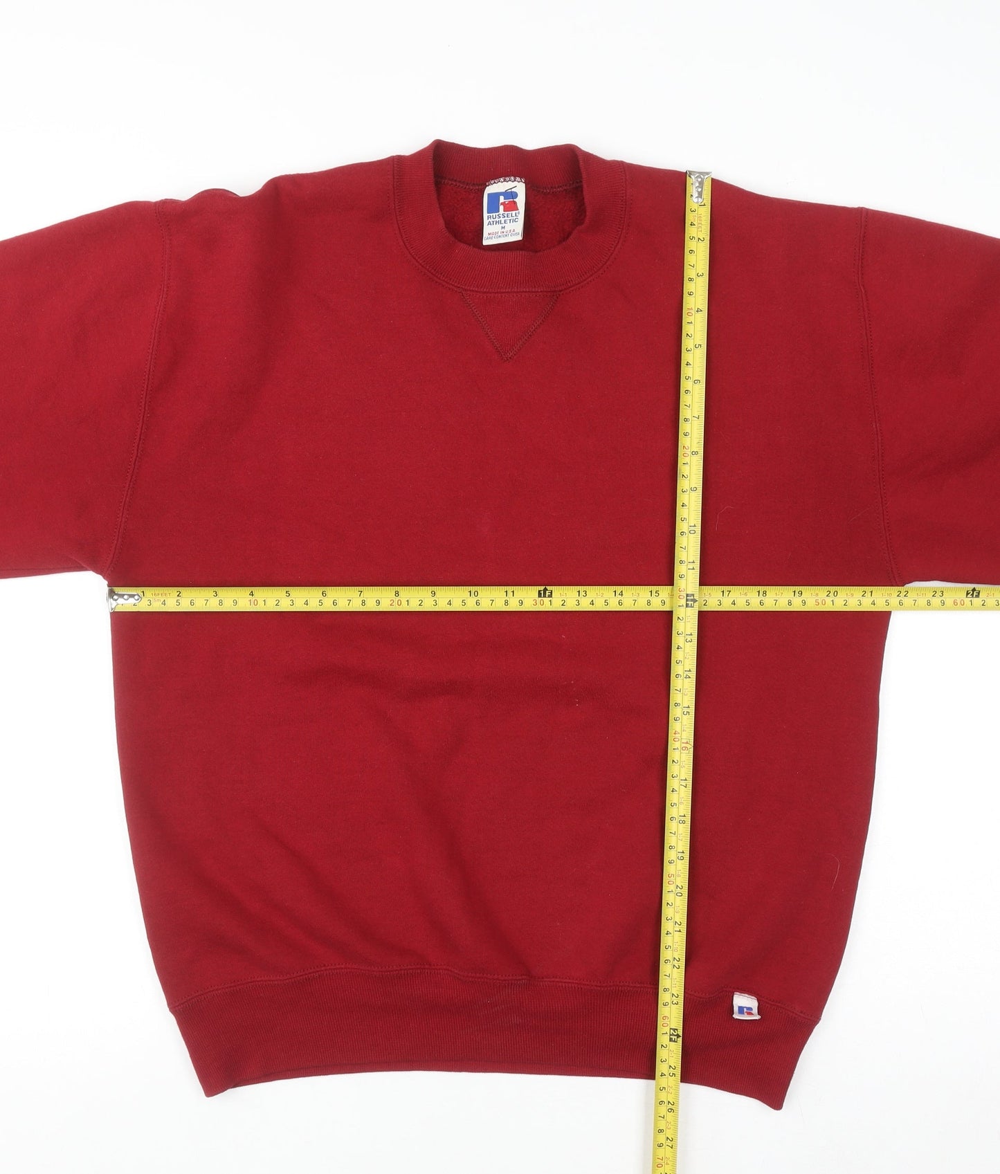 Russell Athletic Men's Red Crew Neck Pullover Sweatshirt M Vintage