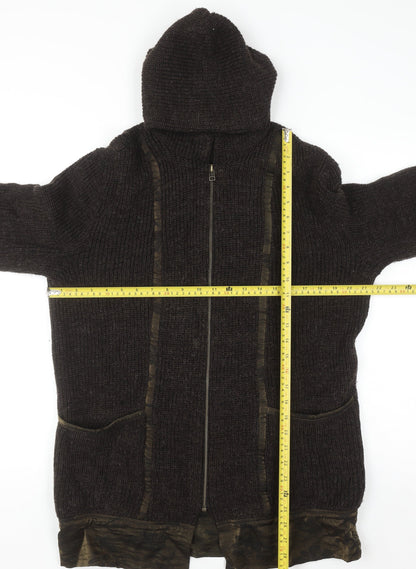 Bleu Blanc Rouge Men's Brown Wool Hooded Full Zip Jumper M