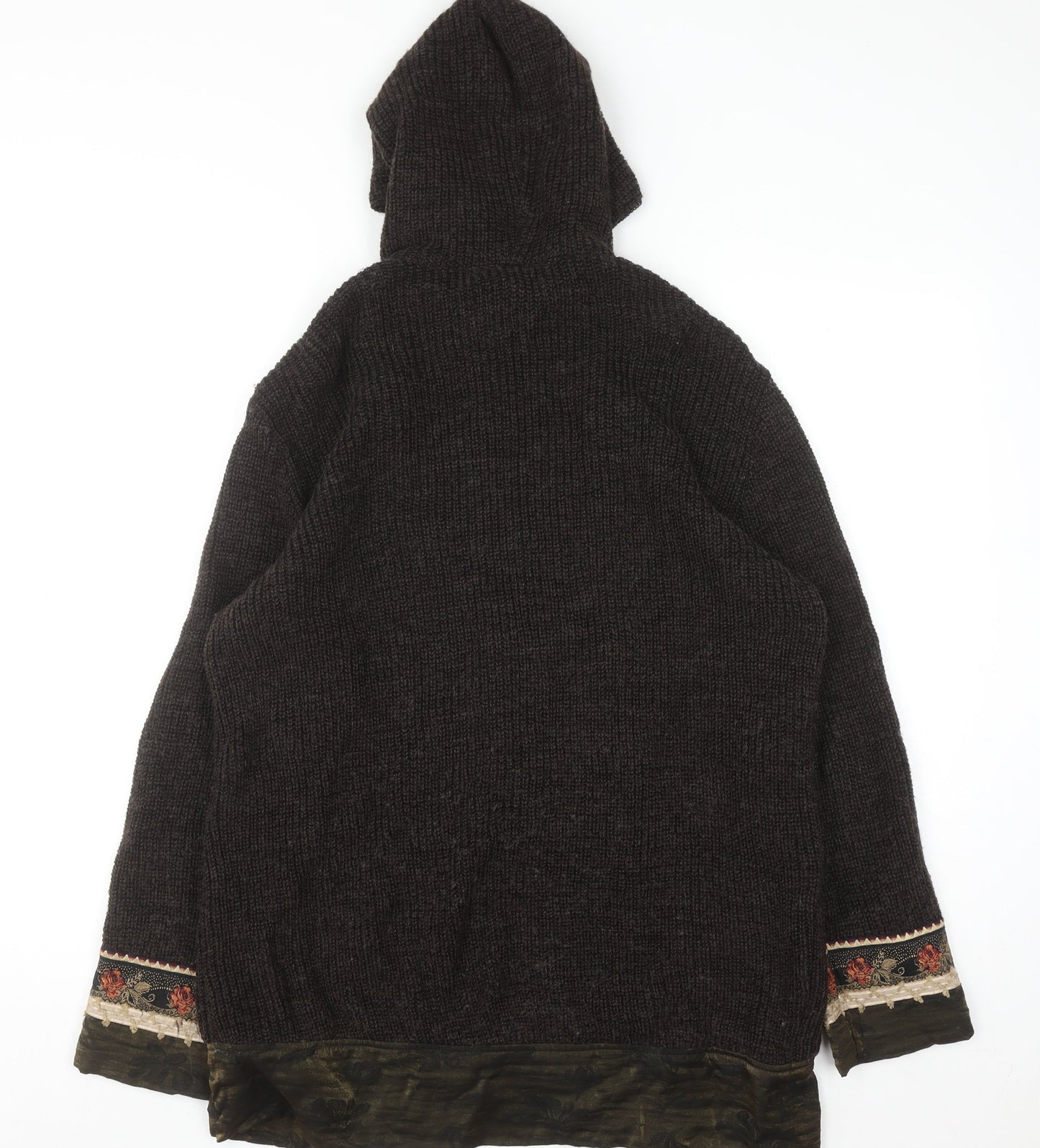 Bleu Blanc Rouge Men's Brown Wool Hooded Full Zip Jumper M