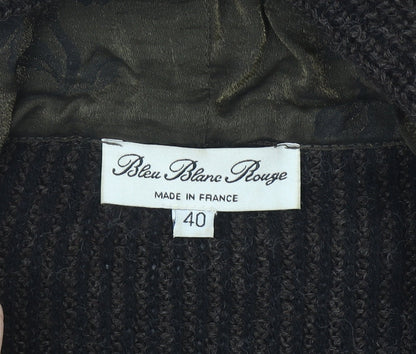 Bleu Blanc Rouge Men's Brown Wool Hooded Full Zip Jumper M