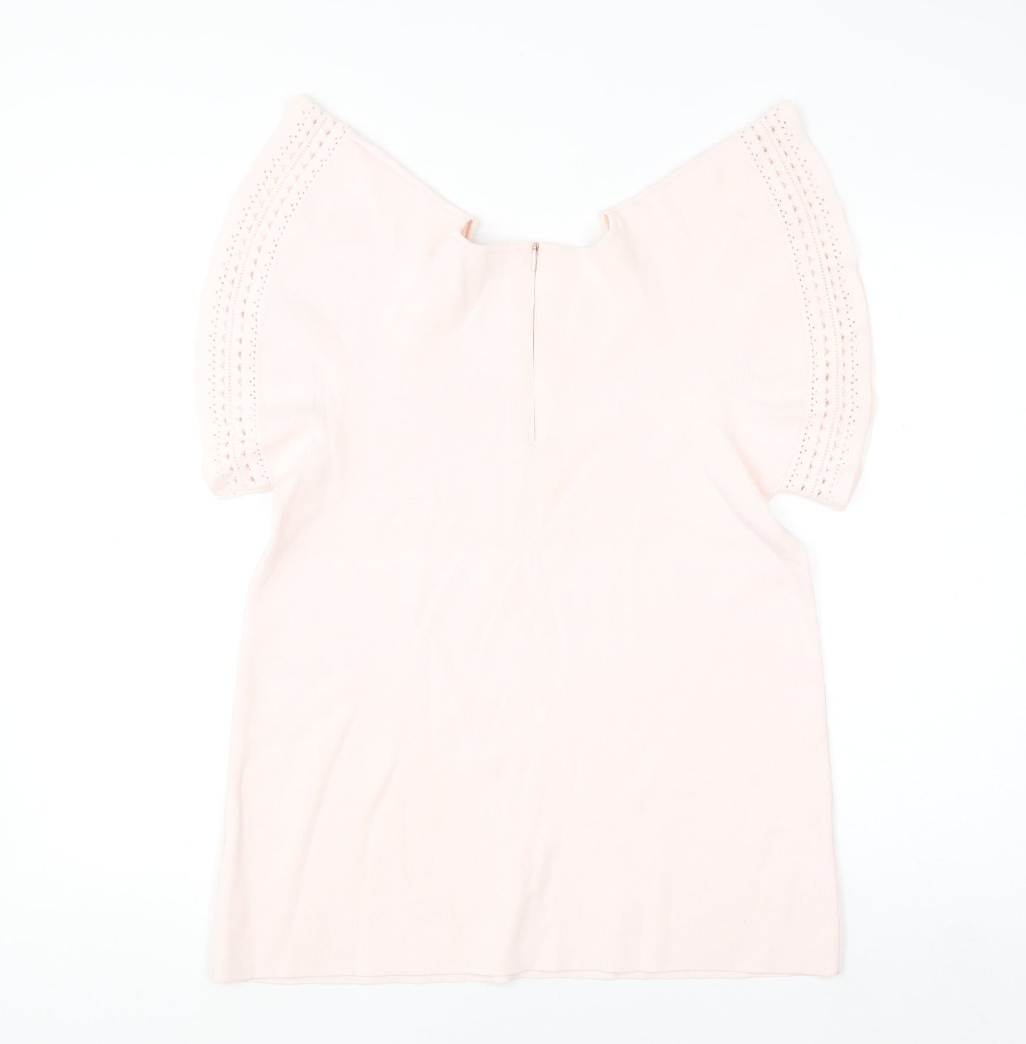 Ted Baker Women's Pink Cotton Flutter Sleeve Blouse Size 12