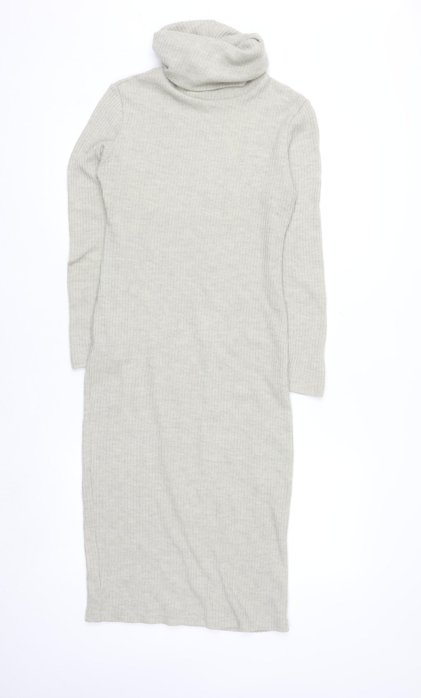 Glamorous Women’s Beige Knit Bodycon Midi Roll Neck Dress M