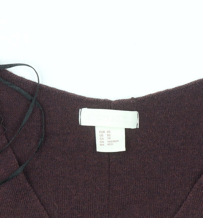 H&M Conscious Women’s Brown V-Neck Knit Jumper XS