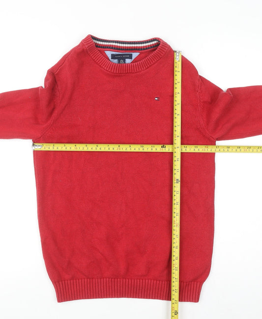 Tommy Hilfiger Women Red Cotton Crew Neck Pullover Jumper XL