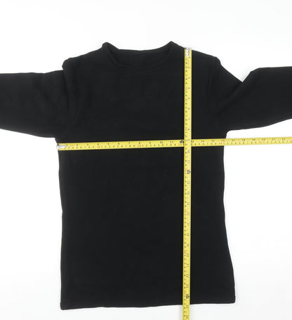 Marks and Spencer Womens Black Long Sleeve Thermal Top Size 16