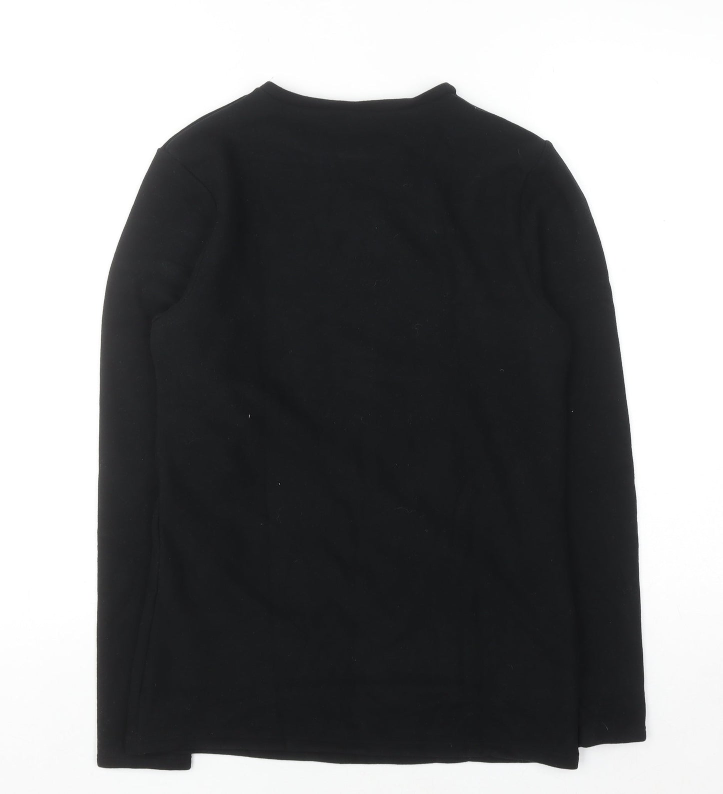 Marks and Spencer Womens Black Long Sleeve Thermal Top Size 16