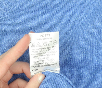 Capsule Men Blue 3XL Cotton V-Neck Pullover Jumper