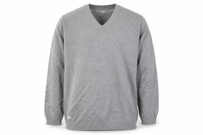 Adidas Mens Grey XL V-Neck Cotton Knit Pullover Jumper
