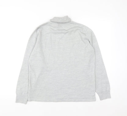 Golléhaug Women Grey Roll Neck Merino Wool Blend Jumper Size 12