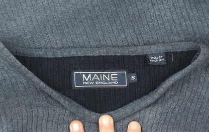 Maine New England Men’s Blue V-Neck Pullover Jumper Size S