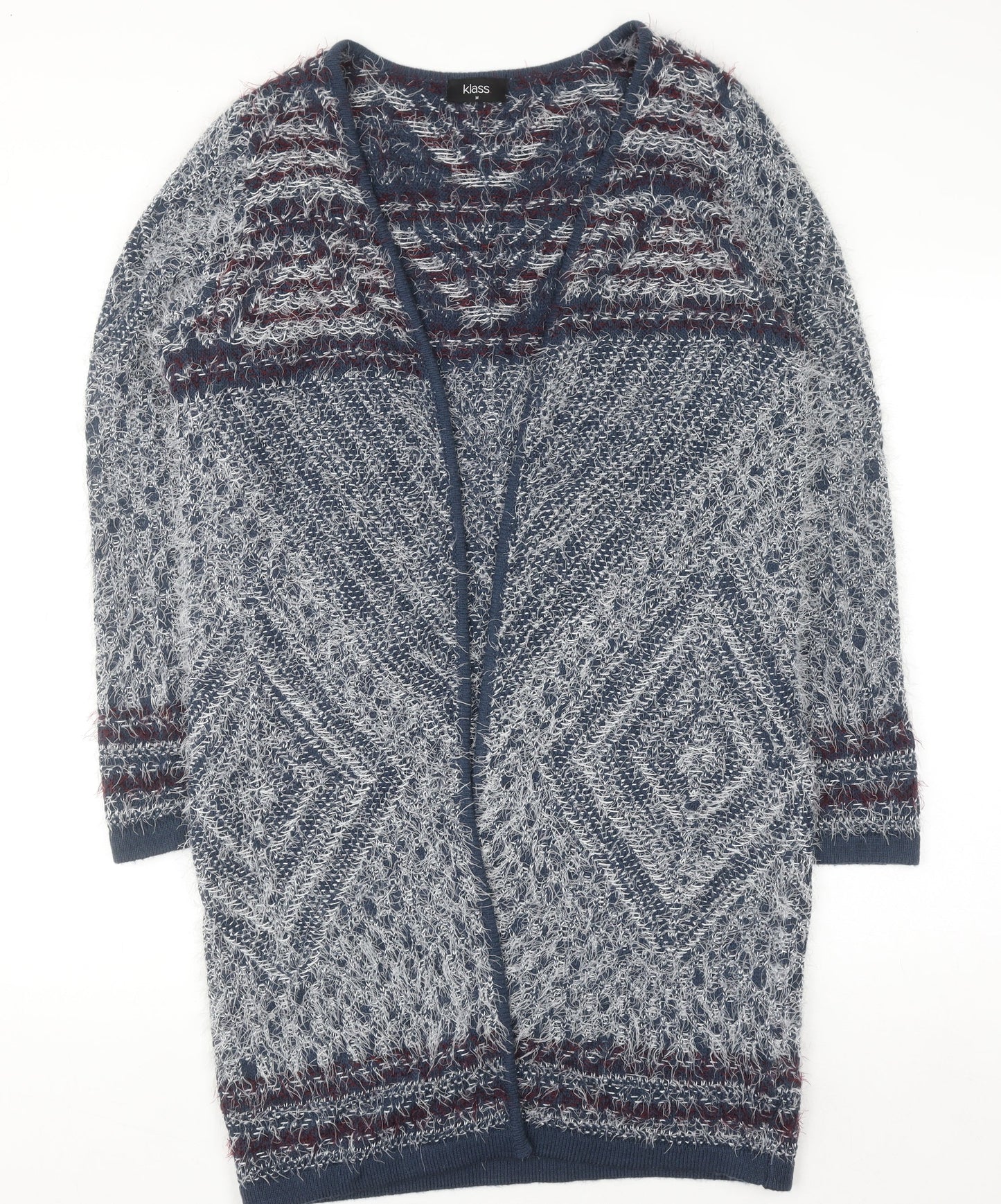 Klass Womens Multicoloured M Open Knit Long Sleeve Cardigan