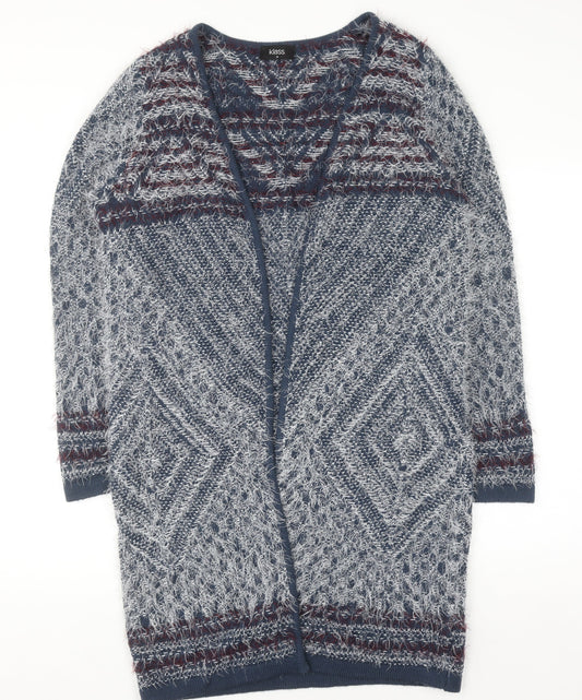 Klass Womens Multicoloured M Open Knit Long Sleeve Cardigan