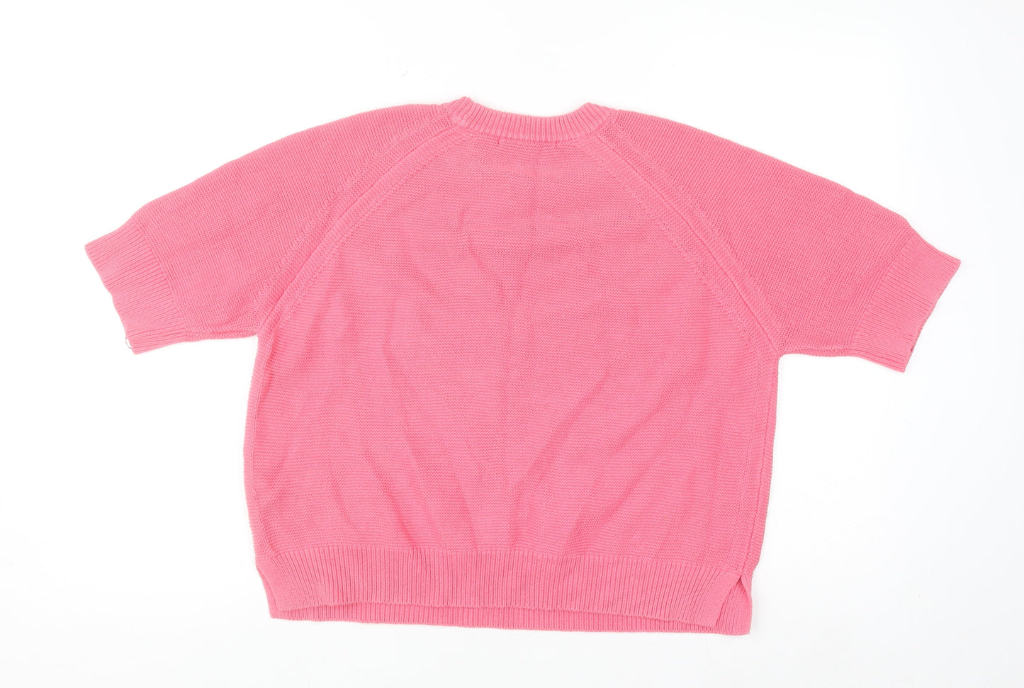 French Connection Women Pink Cotton Knit T-Shirt L