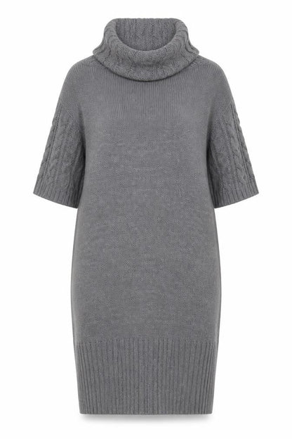 Marks & Spencer Women’s Grey Roll Neck Jumper Dress Size 16 Knit