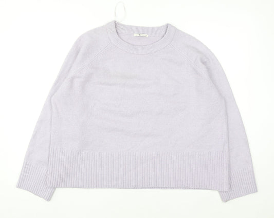 Tu Women Purple Acrylic Blend Crew Neck Pullover Jumper Size 16