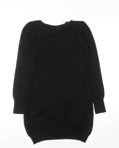 SOS Millenium Womens Black Long Sleeve Knit Blouse One Size