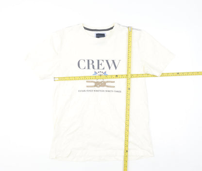 Crew Clothing Company Men's Beige Nautical Graphic Cotton T-Shirt Size M