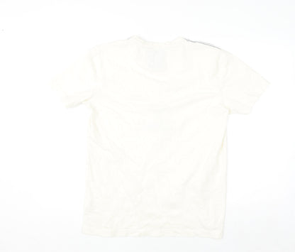 Crew Clothing Company Men's Beige Nautical Graphic Cotton T-Shirt Size M