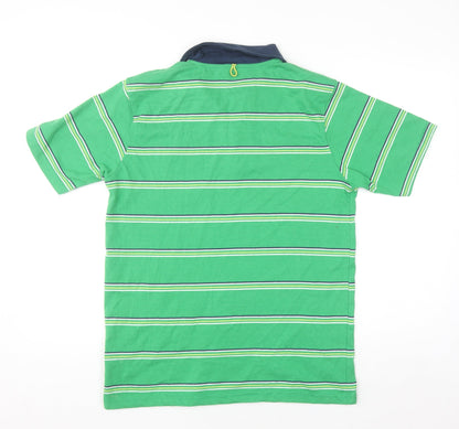 Ocean Pacific Men's Green Striped Polo Shirt M Regular Fit