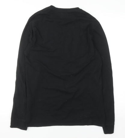 Levi's Men's Black Cotton Long Sleeve Crew Neck Casual Top - Size M