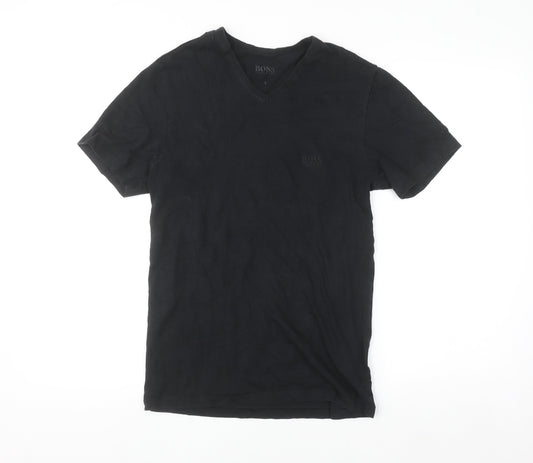 Hugo Boss Men's Black V-Neck Cotton T-Shirt Size S