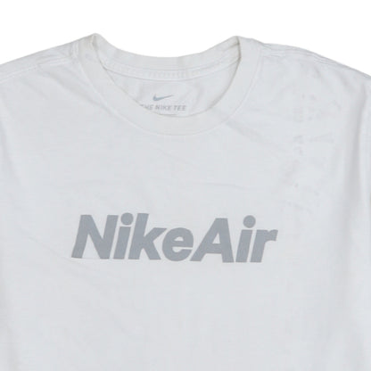 Nike Men's White 'Nike Air' Graphic Cotton Crew Neck T-Shirt M