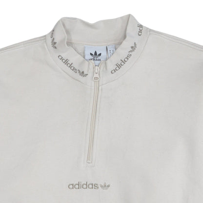 Adidas Men's Beige 1/4 Zip High Neck Sweatshirt Size M