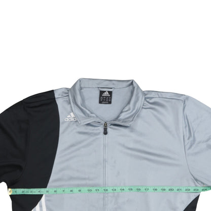 Adidas Men's Grey Full Zip Track Sweatshirt L Sports Logo