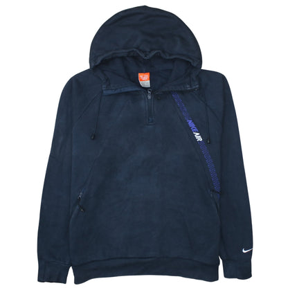 Nike Men's Blue 1/2 Zip Fleece Hoodie L Regular Fit Sportswear