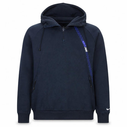 Nike Men's Blue 1/2 Zip Fleece Hoodie L Regular Fit Sportswear