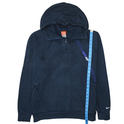 Nike Men's Blue 1/2 Zip Fleece Hoodie L Regular Fit Sportswear