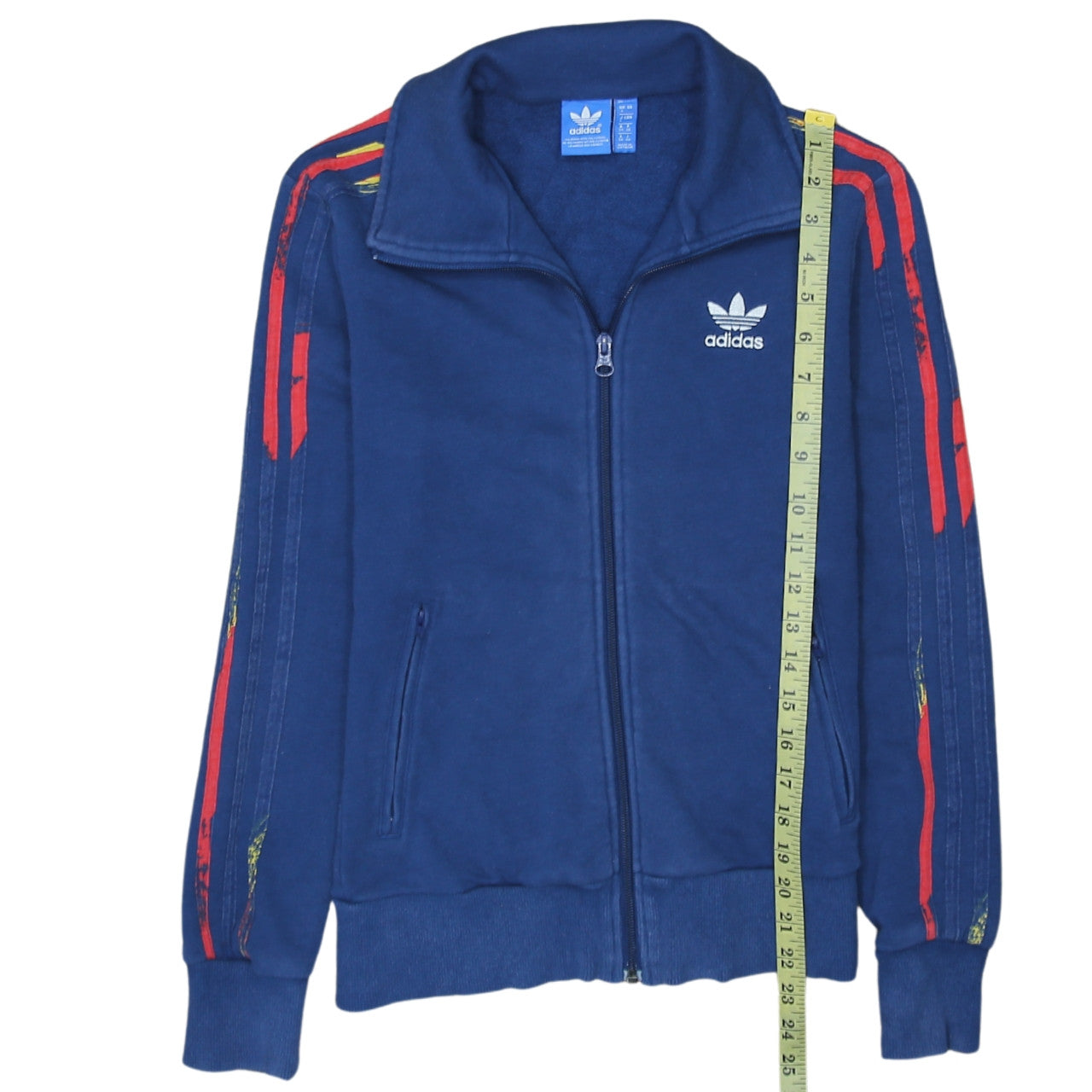 Adidas Women Blue Full Zip Hoodie Sweatshirt Size 8 Retro Logo