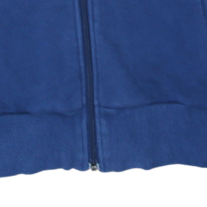 Adidas Women Blue Full Zip Hoodie Sweatshirt Size 8 Retro Logo