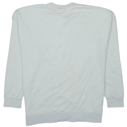 Adidas Womens White Crew Neck Pullover Sweatshirt L Logo Athletic League