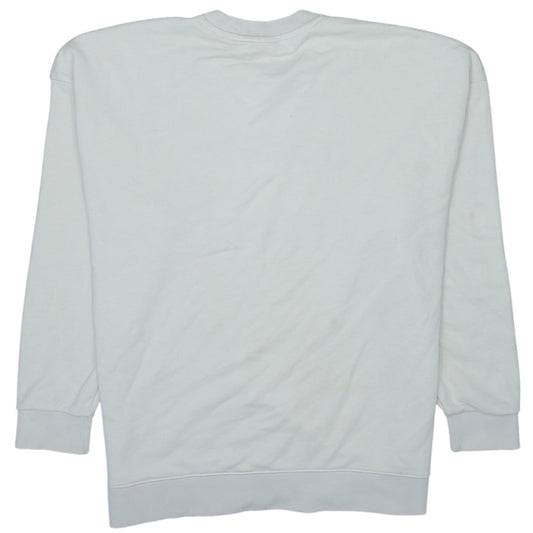 Adidas Womens White Crew Neck Pullover Sweatshirt L Logo Athletic League