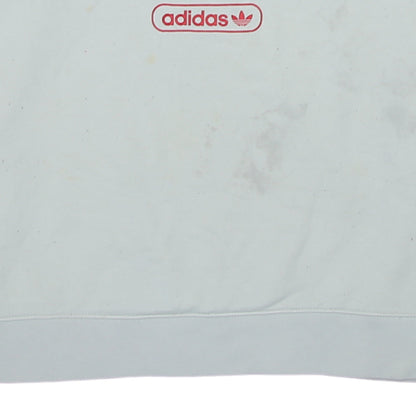 Adidas Womens White Crew Neck Pullover Sweatshirt L Logo Athletic League