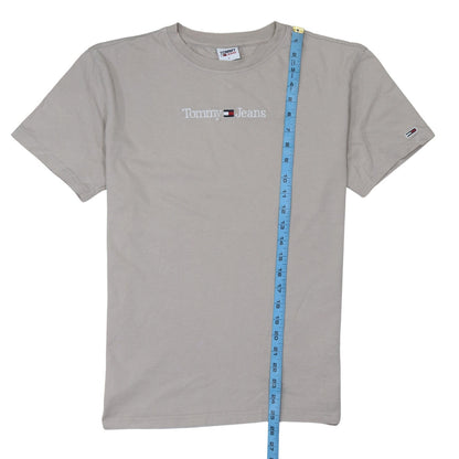 Tommy Jeans Men's Beige Cotton Logo T-Shirt Size S