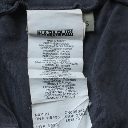 Napapijri Men's Grey Graphic Flag Logo Cotton T-Shirt Medium