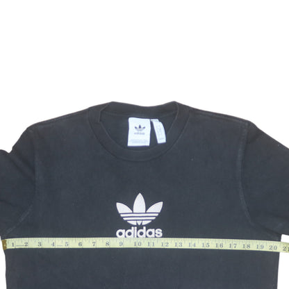 Adidas Mens Black Crew Neck Short Sleeve T-Shirt Size S Classic Logo Style