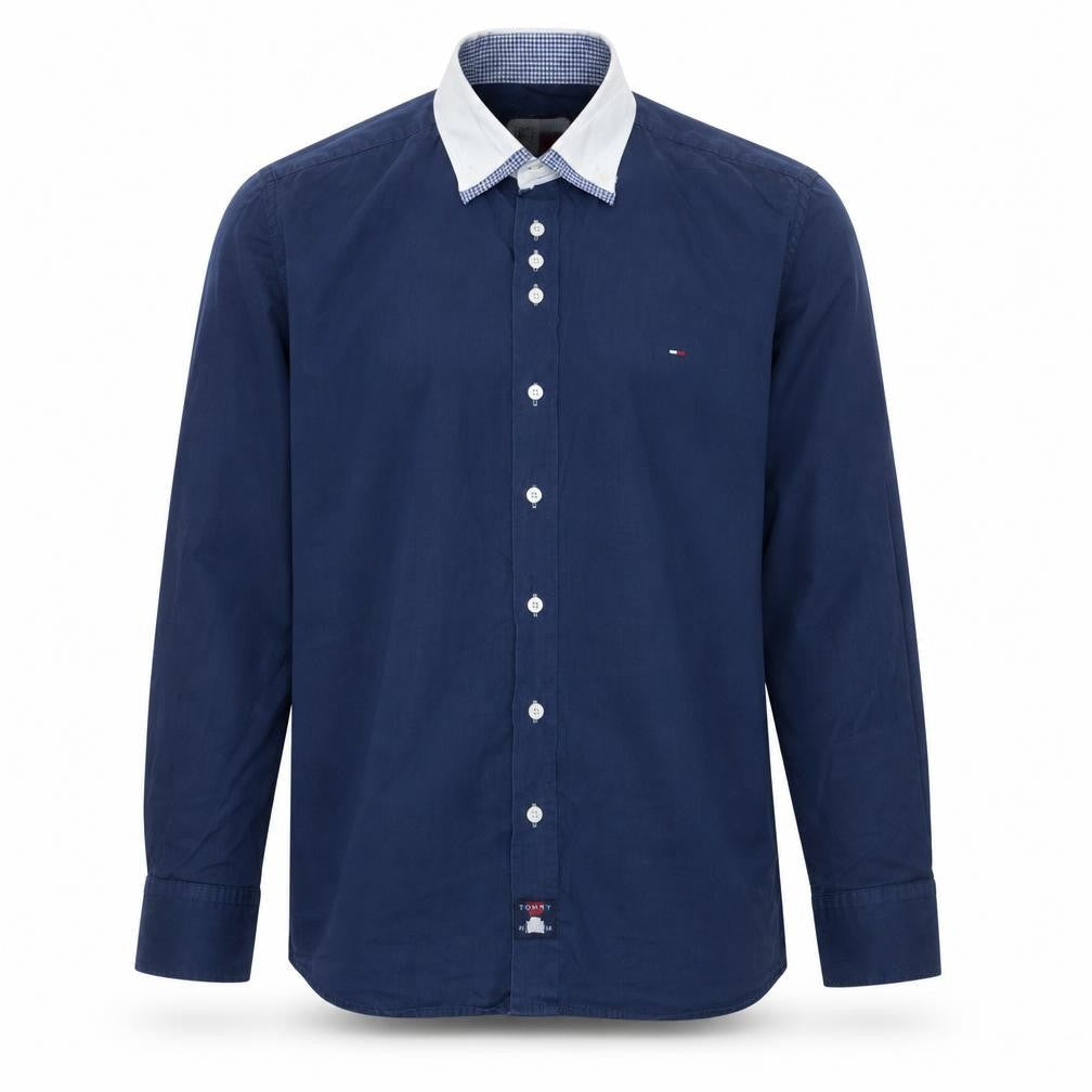 Tommy Hilfiger Men's Blue Long Sleeve Button-Up Shirt L