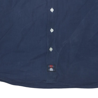 Tommy Hilfiger Men's Blue Long Sleeve Button-Up Shirt L
