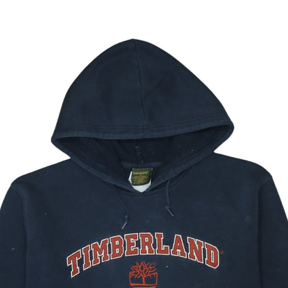 Timberland Women's Navy Pullover Hoodie Size S Cotton Blend Graphic Logo