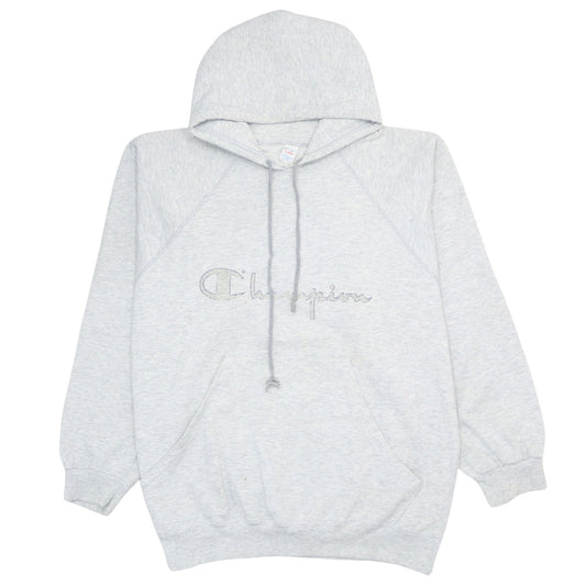 Champion Men's Grey XL Pullover Hoodie with Logo and Pocket