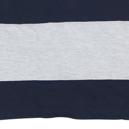 Front Row Mens Blue & Grey Striped Heavyweight Cotton Rugby Polo Shirt XL